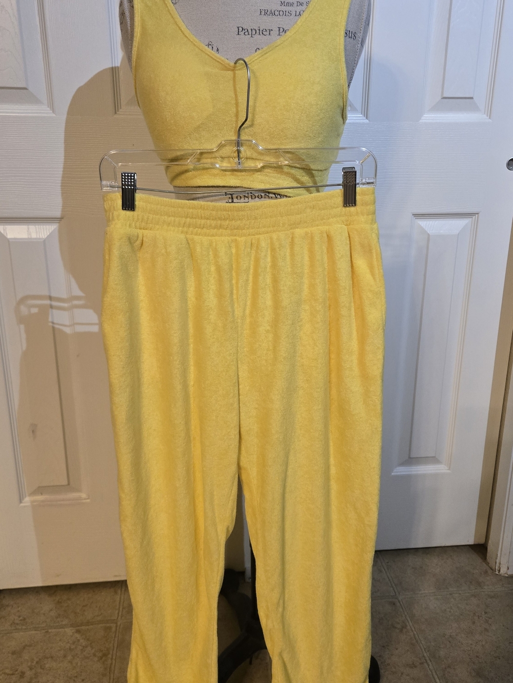 Derek Heart Yellow Terry Cloth Jogger Pants